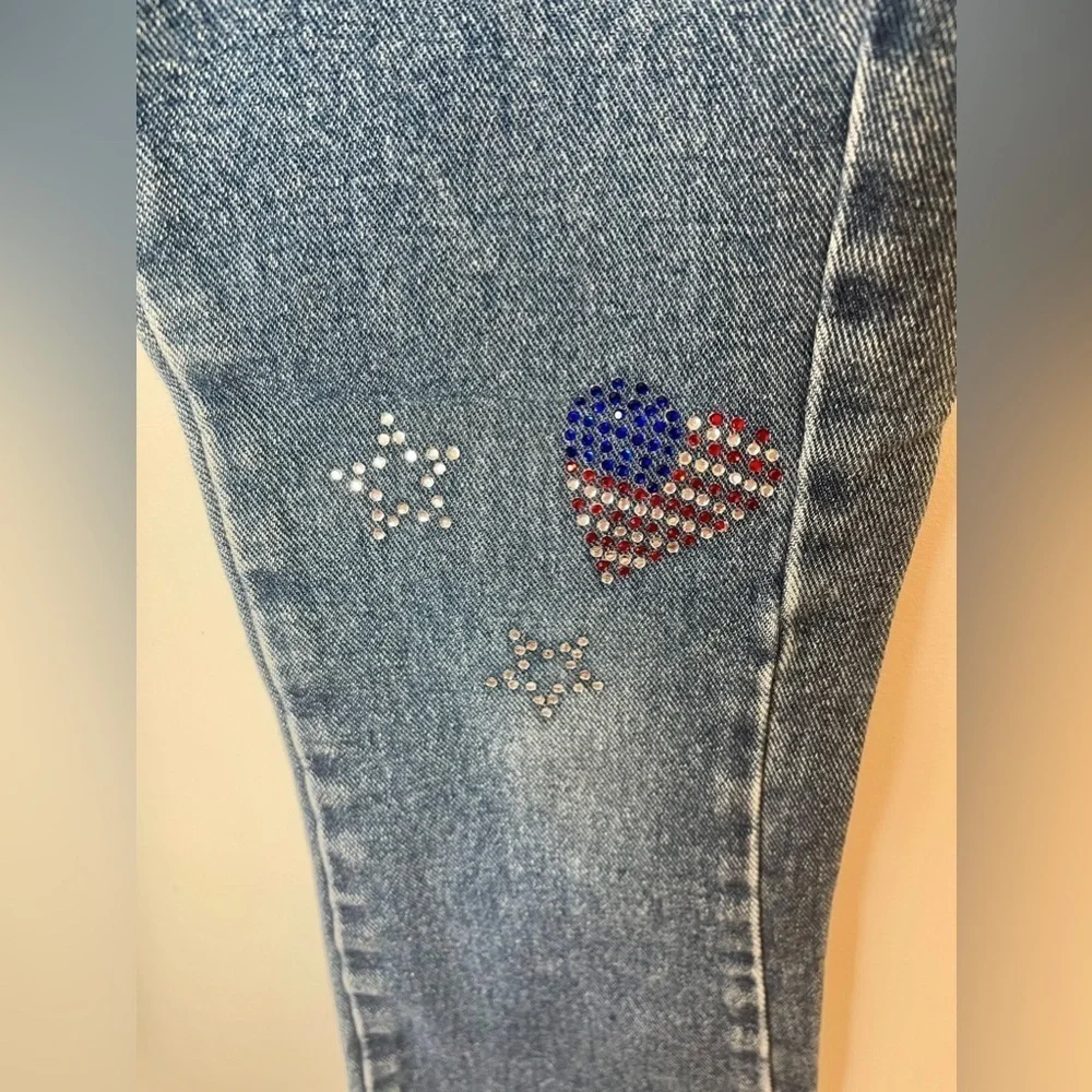 Vintage Y2K 90s 00s Limited Too Embellished Bedazzled  Jeans USA Stars BootCut 7